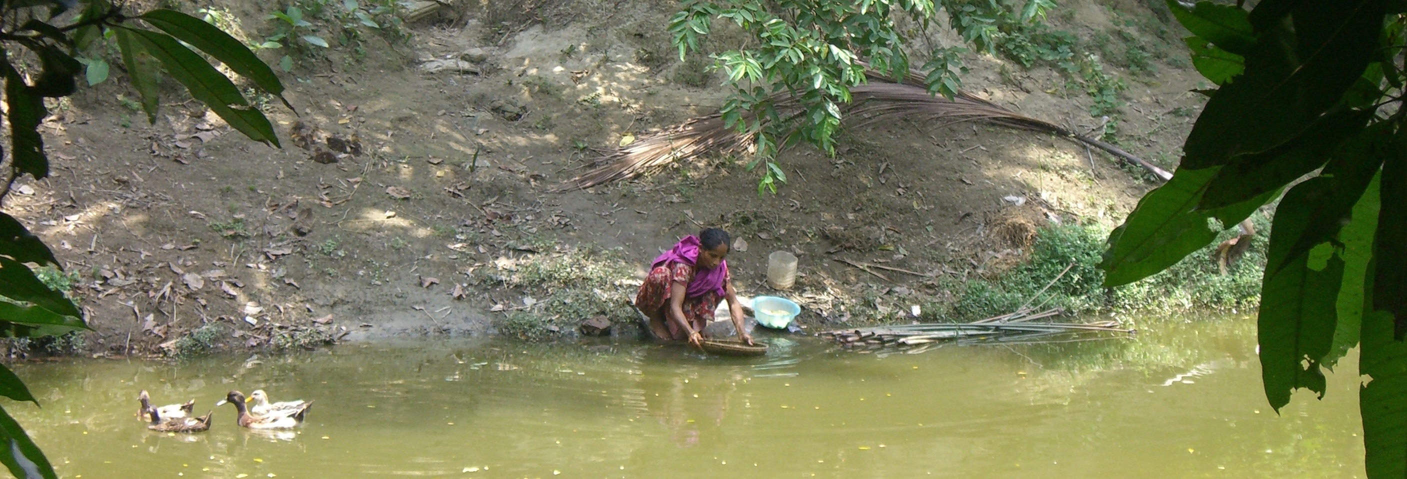 A woman at a river in Bangladesh